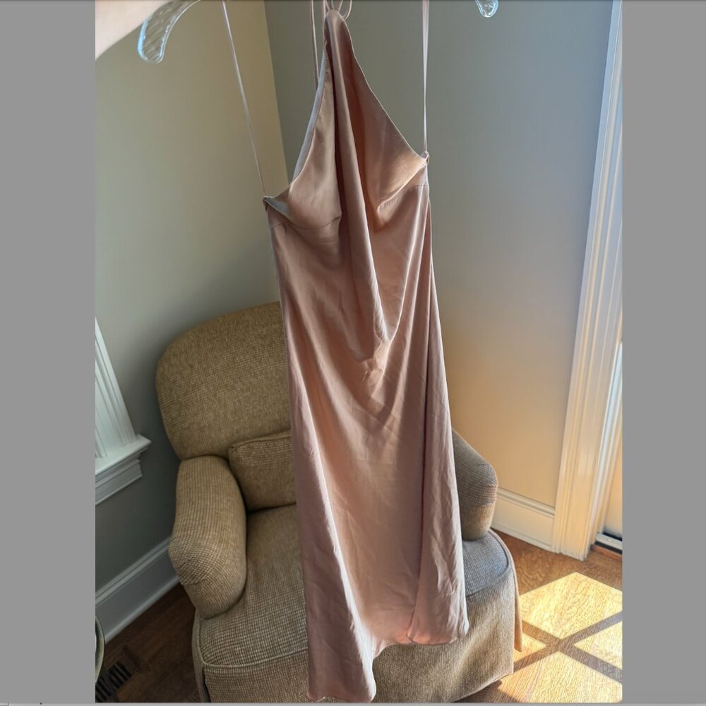 BEIGE BOTANY PINK SILK DRESS SIZE S